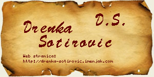 Drenka Sotirović vizit kartica